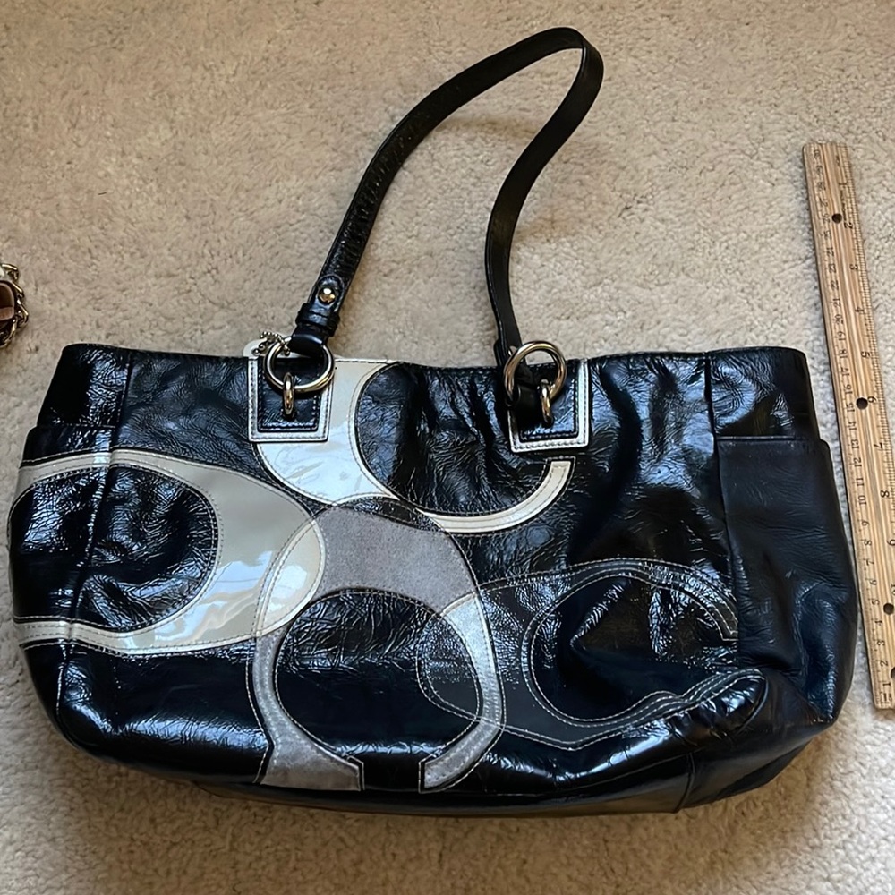 EUC Mixed Leather Coach Purse